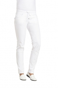 LEIBER-Jobwear, Damen-Arbeits-Berufs-Hose, Bundhose, L�nge ca. 80 cm, ca. 270 g/m�, wei�/dunkelrosa