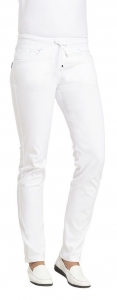LEIBER-Jobwear, Damen-Arbeits-Berufs-Hose, Bundhose, L�nge ca. 88 cm, ca. 270 g/m�, wei�/t�rkis