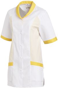 LEIBER-Jobwear, Hosenkasack, Arbeits-Berufs-Kasack, 1/2 Arm, wei/gelb
