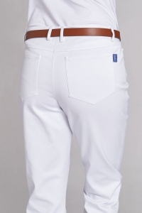 LEIBER-Jobwear, Damen-Arbeits-Berufs-Hose, Bundhose, ca. 75 cm, ca. 340 g/m, wei
