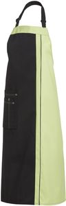 LEIBER-Jobwear, Latzschrze, Gastro-Arbeits-Berufs-Schrze, Vorbinder, ca. 215g/m, schwarz/hellgrn
