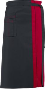 LEIBER-Jobwear, Vorbinder, Gastro-Arbeits-Berufs-Schrze, ca. 215 g/m, schwarz/rot