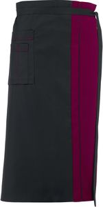 LEIBER-Jobwear, Vorbinder, Gastro-Arbeits-Berufs-Schrze, ca. 215 g/m, schwarz/bordeaux