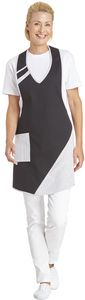 LEIBER-Jobwear, Latzschrze, Gastro-Arbeits-Berufs-Schrze, Vorbinder, ca. 215g/m, schwarz/wei