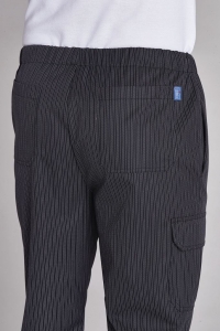 LEIBER-Jobwear, Herren-Arbeits-Berufs-Hose, Bundhose, Schlupfhose, 200 g, schwarz/wei