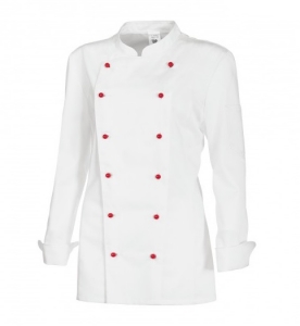 BP-Jobwear, Damen-Kochjacke, ca. 215g/m, wei