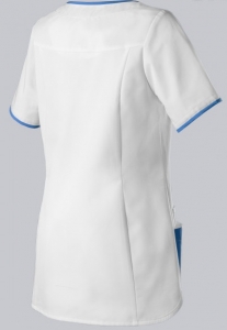 BP-Jobwear, Damen-Schlupfkasack, Arbeits-Berufs Kasack, weiss/azurblau