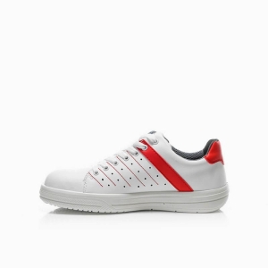 ELTEN-Withe-Line, O1-Arbeits-Berufs-Schuhe, NORRIS WHITE-RED LOW, halbhoch, ESD, rot/wei�