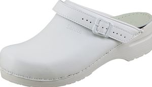 SANITA-Withe-Line, PU-Clogs, Arbeitsclogs, Berufsclogs, mit Riemen, wei