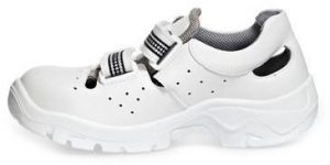 ABEBA-White-Line, S1-Damen- u. Herren-Sicherheits-Arbeits-Berufs-Sandale, wei
