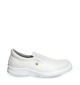 ABEBA-White-Line, S2-Uni6-Damen- u. Herren-Arbeits-Berufs-Sicherheits-Slipper, ESD, wei