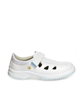 ABEBA-White-Line, S2-Uni6-Damen- u. Herren-Arbeits-Berufs-Sicherheits-Sandalen, ESD, wei