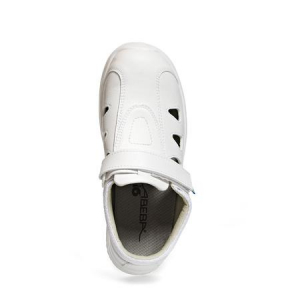 ABEBA-White-Line, S2-Uni6-Damen- u. Herren-Arbeits-Berufs-Sicherheits-Sandalen, ESD, wei