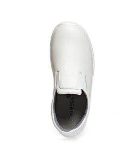 ABEBA-Withe-Line, O2-Uni6-Damen- und Herren-Sicherheits-Arbeits-Berufs-Slipper, ESD, wei