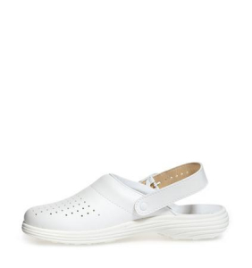 ABEBA-Withe-Line, OB-A-micro-Damen-Arbeits-Berufs-Clogs, wei