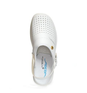 ABEBA-Withe-Line, OB-A-micro-Damen-Arbeits-Berufs-Clogs, wei