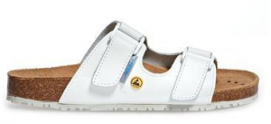 ABEBA-Withe-Line, OB-Damen- u. Herren-Arbeits-Berufs-Pantoletten, wei