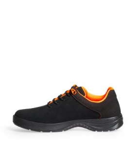 ABEBA-X-LIGHT-O1-Damen-und Herren-Arbeits-Berufs-Clogs, schwarz/neonorange