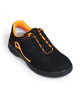 ABEBA-X-LIGHT-O1-Damen-und Herren-Arbeits-Berufs-Clogs, schwarz/neonorange