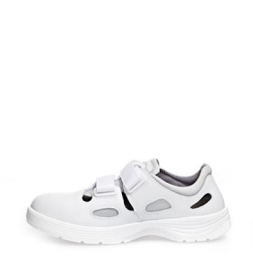 ABEBA-White-Line, X-LIGHT-S1-Damen- u. Herren-Sicherheits-Arbeits-Berufs-Sandalen, ESD, wei
