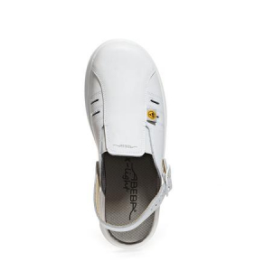 ABEBA-Withe-Line, X-LIGHT-OB-Damen-und Herren-Arbeits-Berufs-Clogs, ESD, wei
