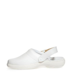 ABEBA-Withe-Line, OB-Damen-Arbeits-Berufs-Clogs, A-micro, wei
