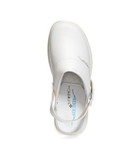 ABEBA-Withe-Line, OB-Damen-Arbeits-Berufs-Clogs, A-micro, wei