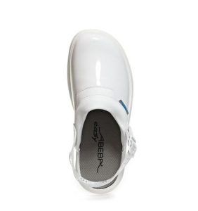 ABEBA-Withe-Line, OB-Damen-Arbeits-Berufs-Clogs, A-micro, wei