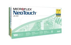 ANSELL-Hand-Schutz, Einweg-Neopren-Untersuchungs-Einmal-Handschuhe, NEO TOUCH, 25-101, hellgr�n