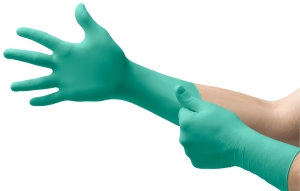 ANSELL-Einweg-NEOPRENE-HANDSCHUHE, DERMA SHIELD, 73-711, gr�n
