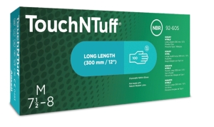 ANSELL-Hand-Schutz, Einweg-Nitril-Untersuchungs-Einmal-Handschuhe, TOUCHNTUFF, 92-605, Pkg � 100 St�ck, VE = 10 Pkg, gr�n