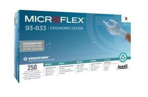 ANSELL-Hand-Schutz, Einweg-Nitril-Untersuchungs-Einmal-Handschuhe, MICROFLEX, 93-833, blau