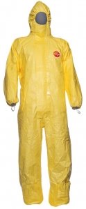 F-TYVEK-Hygiene, Einweg-Overall, Schutzanzug, Einmal-Schutzoverall, *TYCHEM C*, gelb