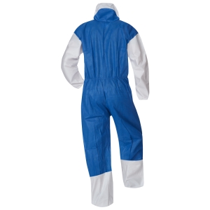 F-TECTOR-Hygiene, Einweg-Overall, Schutzanzug, Einmal-Schutzoverall, SMS, *SPANDAU*, wei�/blau