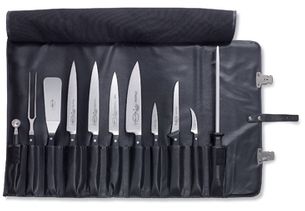 DICK-Koch-Schlachter-Werkzeug, Koch-Messer-Rolltasche, 11-teilig