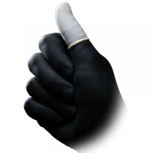 Ampri-Hygiene, Einweg-Latex-Einmal-Fingerlinge, MED COMFORT, gerollt, puderfrei, transparent, Pkg  100 Stck, VE = 10 Pkg.