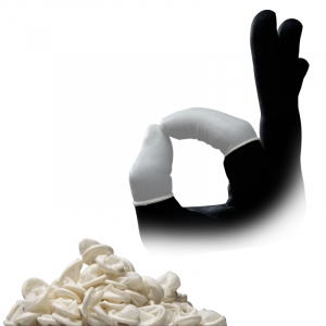 Ampri-Hygiene, Einweg-Latex-Einmal-Fingerlinge, MED COMFORT, gerollt, puderfrei, transparent, Pkg  100 Stck, VE = 10 Pkg.