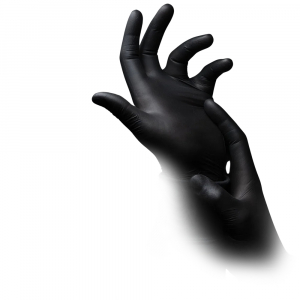AMPRI-Hygiene, Einweg-Nitril-Einmal-Untersuchungs-Handschuhe, STYLE BLACK, ungepudert, schwarz, Pkg  100 Stck, VE = 10 Pkg.