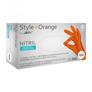 AMPRI-Hygiene, Einweg-Nitril-Einmal-Untersuchungs-Handschuhe, STYLE ORANGE, puderfrei, orange, Pkg  100 Stck, VE = 10 Pkg.