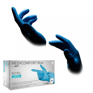 AMPRI-Hygiene, Einweg-Nitril-Einmal-Untersuchungs-Handschuhe, BLUE COMFORT, puderfrei, blau, Pkg  100 Stck, VE = 10 Pkg.