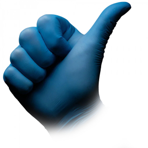 AMPRI-Hygiene, Einweg-Nitril-Einmal-Untersuchungs-Handschuhe, BLUE ECO PLUS, puderfrei, blau, Pkg  100 Stck, VE = 1 Pkg.