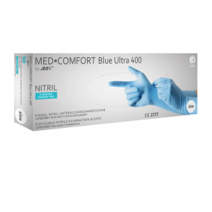 AMPRI-Hygiene, Einweg-Nitril-Einmal-Handschuhe, MED COMFORT BLUE ULTRA 400, puderfrei, blau, Pkg  50 Stck, VE = 20 Pkg.