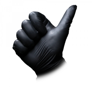 AMPRI-Einweg-Black-Vitril-Untersuchungshandschuhe, MED COMFORT, puderfrei, unsteril, VE = Pkg. � 100 St�ck, schwarz