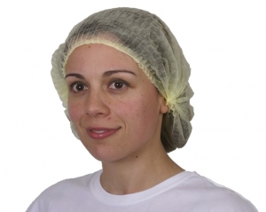 AMPRI-Hygiene, Einweg-Klipphauben, Einmalhauben, MED COMFORT PP KLIPPHAUBEN, latexfrei, gelb, VE = 100 St�ck