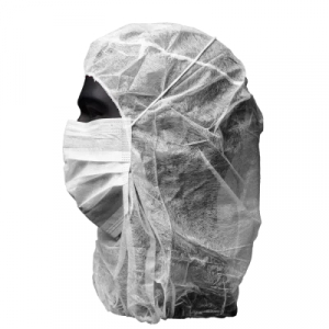 AMPRI-Hygiene, Einweg-Astronauten-Hauben, Einmalhauben, MED COMFORT, 2-lagig, mit Mundschutz, wei�, VE = 100 St�ck