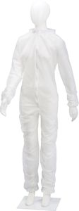AMPRI-Hygiene, PP-Einweg-Overall, Schutzanzug, Einmal-Schutzoverall, MED COMFORT, wei�, VE = 50 St�ck