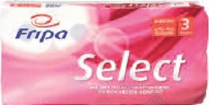 AMPRI-Hygiene, Toilettenpapier, Select, 3-lagig, 180 Blatt  Rolle, 10 x 13 cm, VE = 6 Beutel  8 x 180 Blatt, hochwei