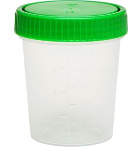 AMPRI-Hygiene, Urinprobebecher, mit grnem Schraubdeckel, 125 ml, VE = 500 Stck