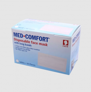 AMPRI-Hygiene, Einweg-Mundschutz, Einmal-Maske, MED COMFORT, 3-lagig zum Binden, wei, VE = 50 Stck