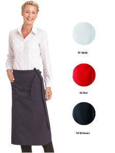 LEIBER-Jobwear, Bistroschrze, Gastro-Arbeits-Berufs-Schrze, Vorbinder, ca. 215g/m, wei